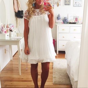 Chicwish Beads Embellished Pleated Dolly Dress